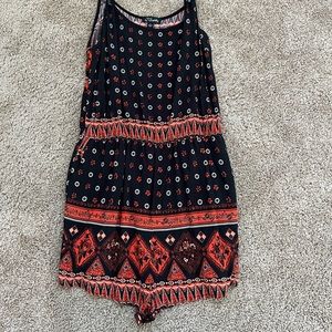 Black and red romper